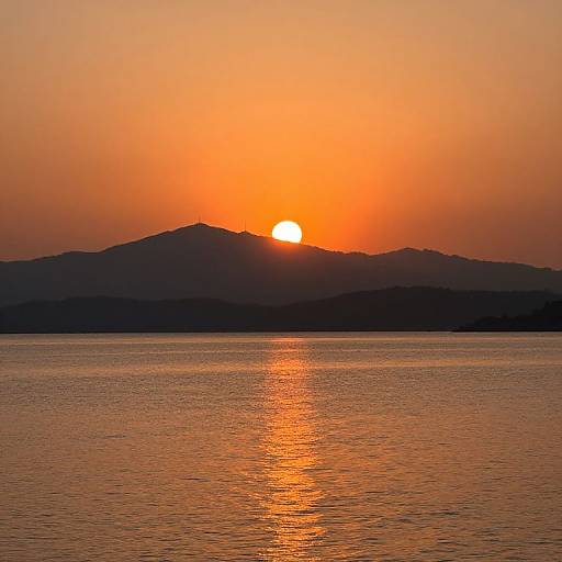 Tranquil Mountain Sunset Reflection