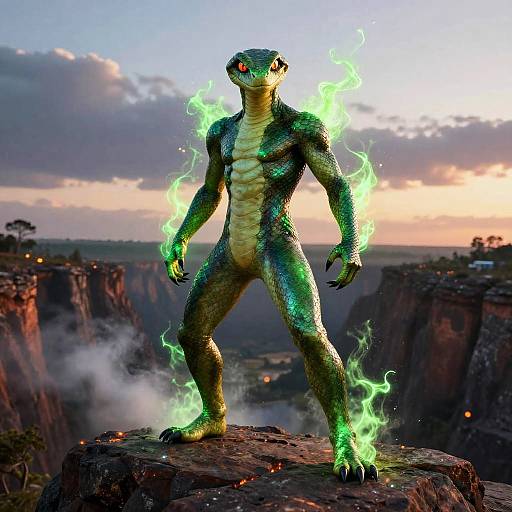 Green Mamba Warrior at Twilight Ravine