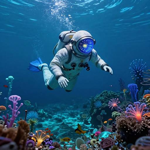 Bioluminescent Deep-Sea Fantasy Dive