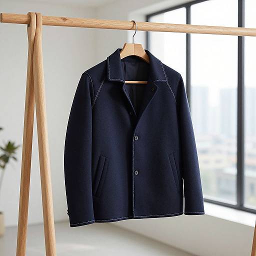 Midnight Blue Wool Jacket Display