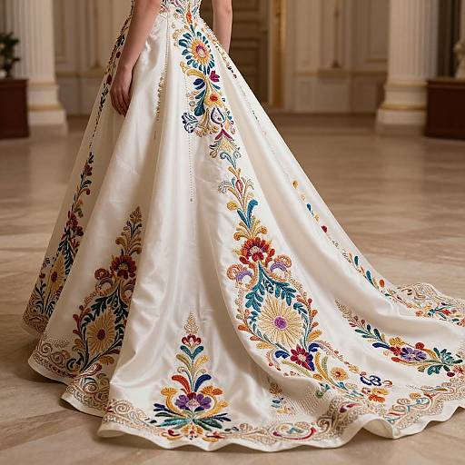 Intricate Embroidered Costume in Ballroom