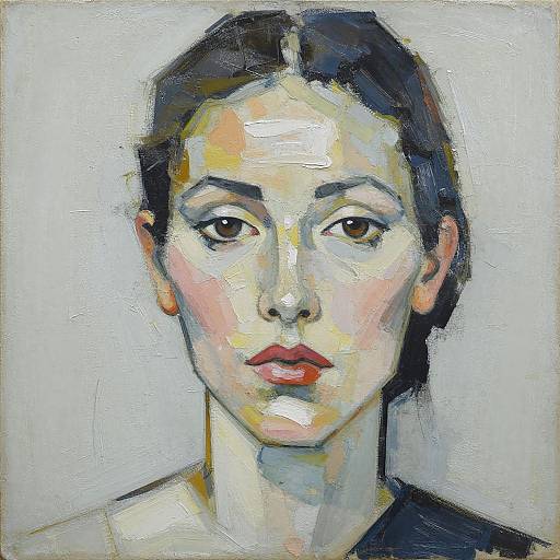 Abstract Woman's Face with Cracked Paint