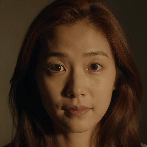 Warmly Lit Intense Asian Portrait