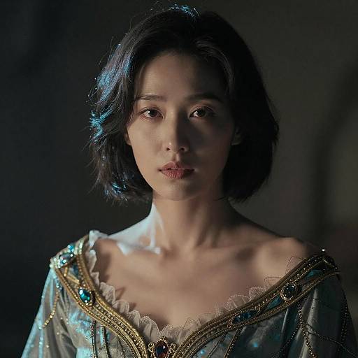 Photorealistic Close-Up: Glow-Haired Fantasy Woman