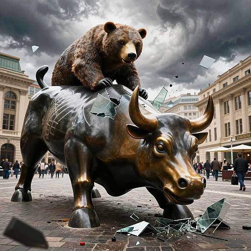 Giant Bear Attacks Stock Market Bull