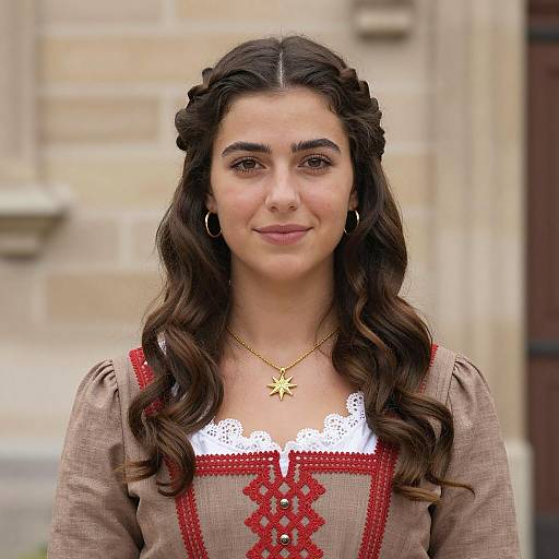 Elegant Young Woman in French Costume
