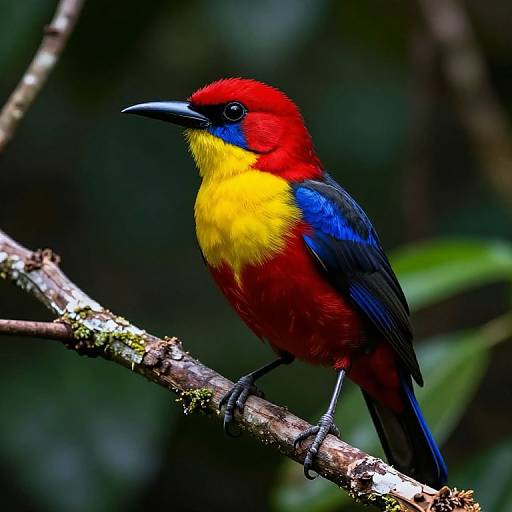 Vibrant Tropical Bird on Branches
