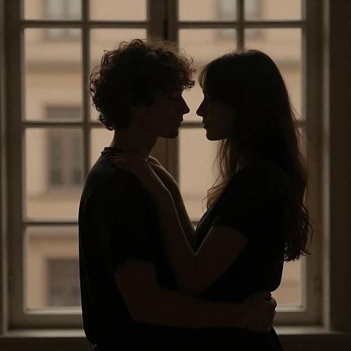 Intimate Silhouette of a Couple Together