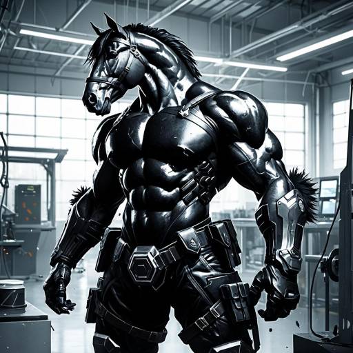 Anthropomorphic Buff Horse Supersoldier in Kevlar Anthropomorphic Buff Horse Supersoldier in Kevlar