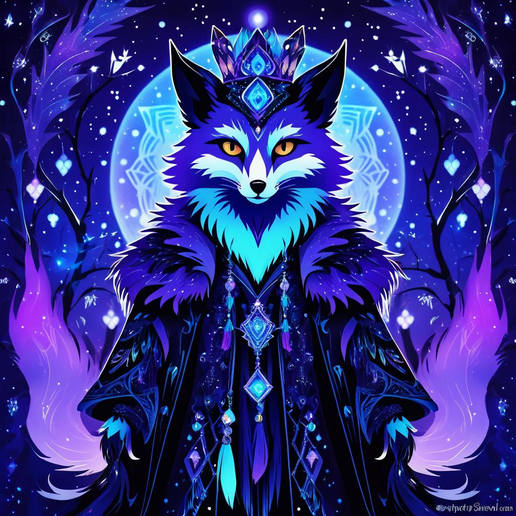 Enchanted Fox in Warlock Garb