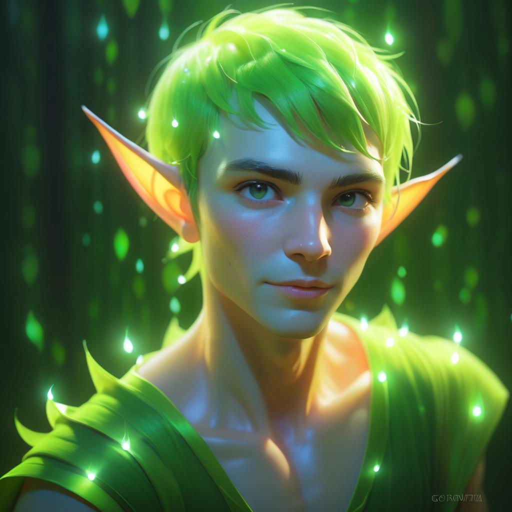 Whimsical Glowing Elf Character Concept