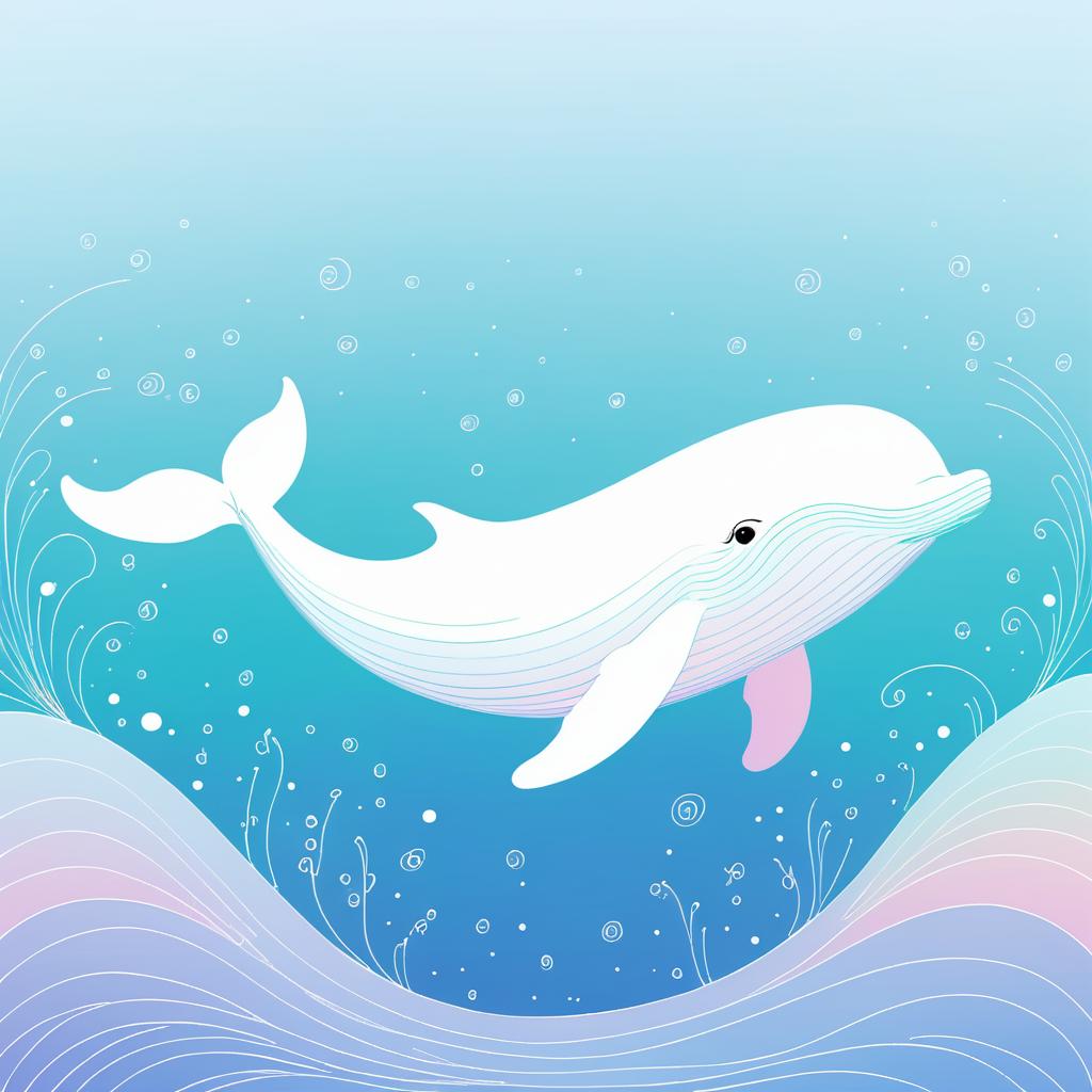 Serene Whale Vector Art for Kids' Rooms