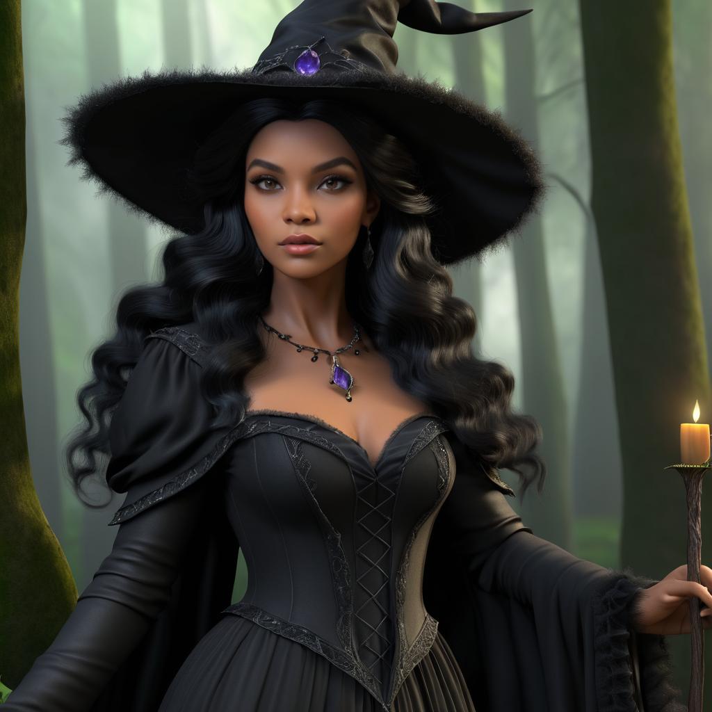 Lifelike Feminine Witch Portrait in HD