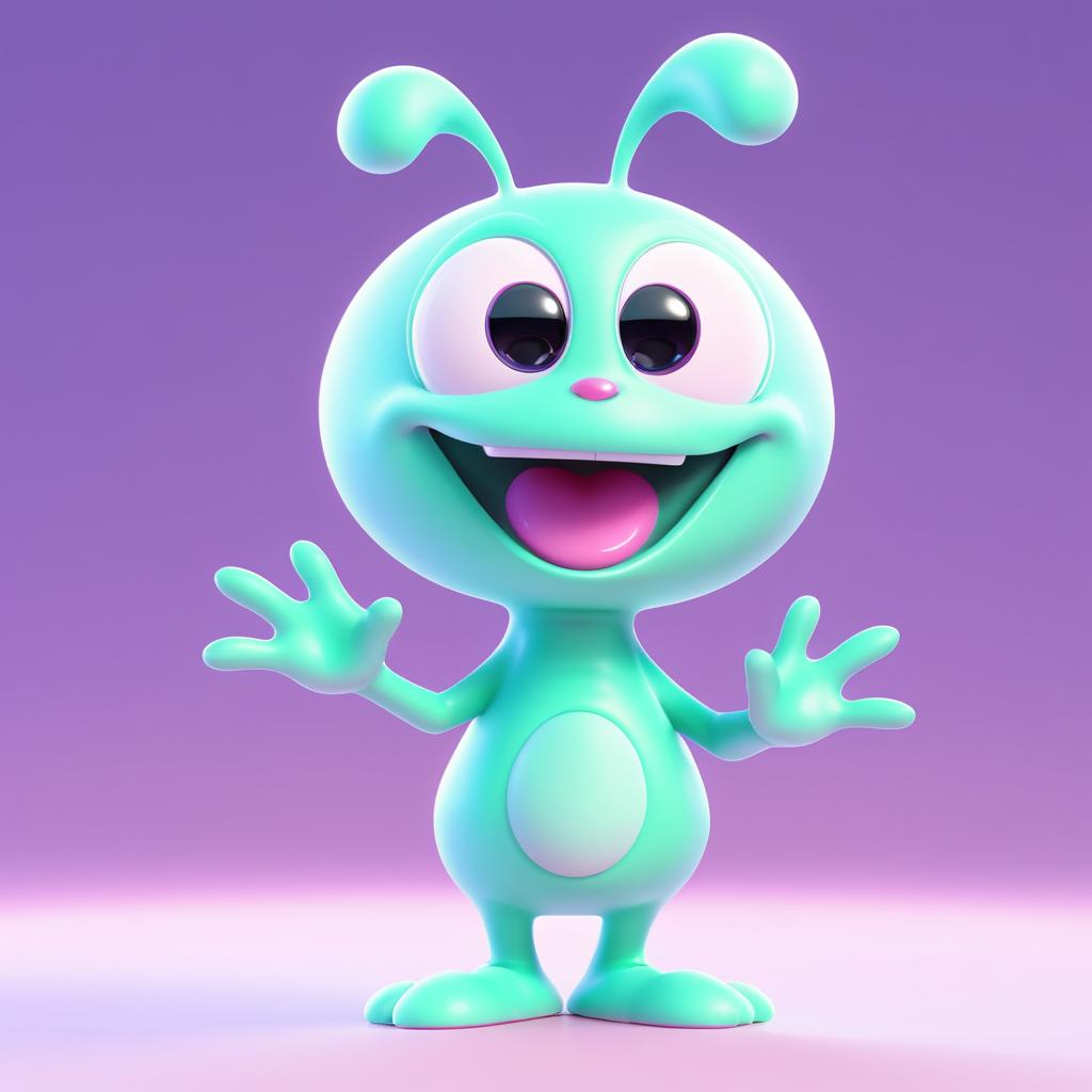 Kawaii Goofy Alien in 3D Animation