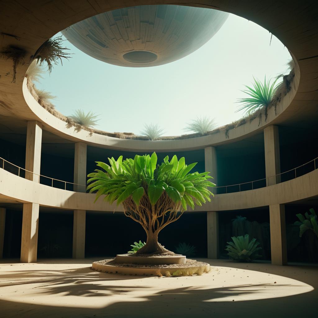 Underground Brutalist Dome in Desert