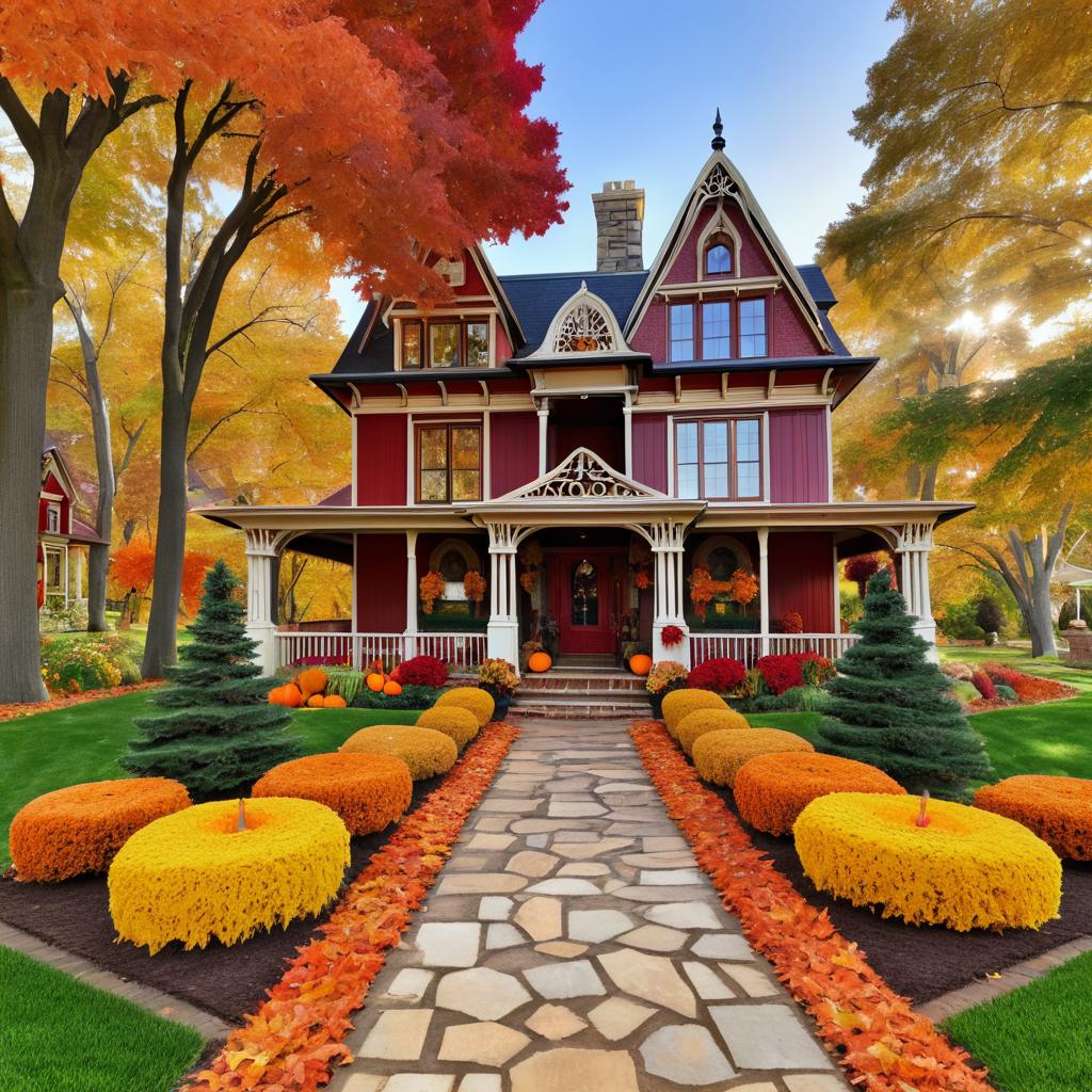 Charming Autumn Victorian Inn Scene