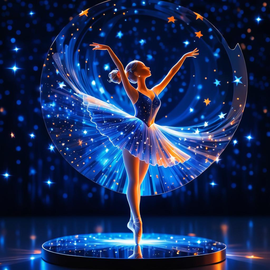 Mystical Glass Ballerina in Starry Night