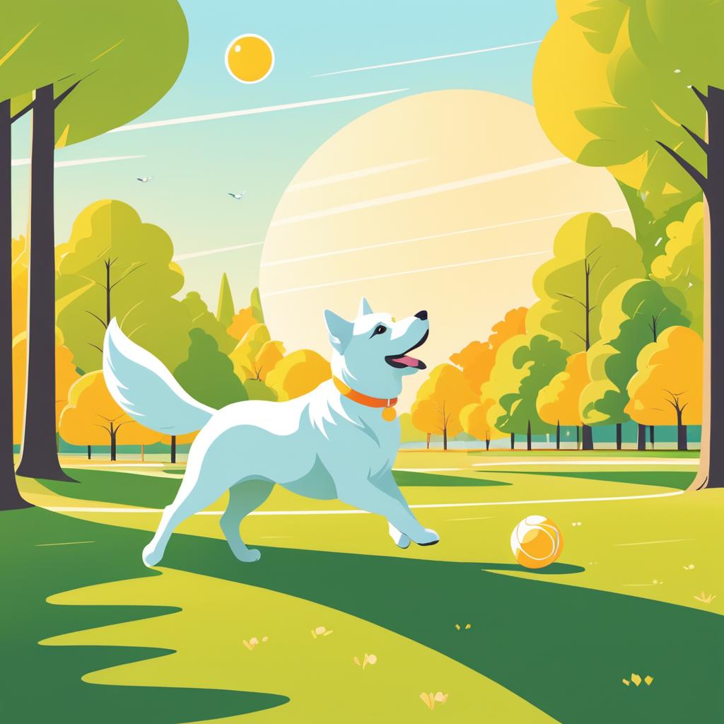 Minimalist Tarot Dog Fetch Illustration