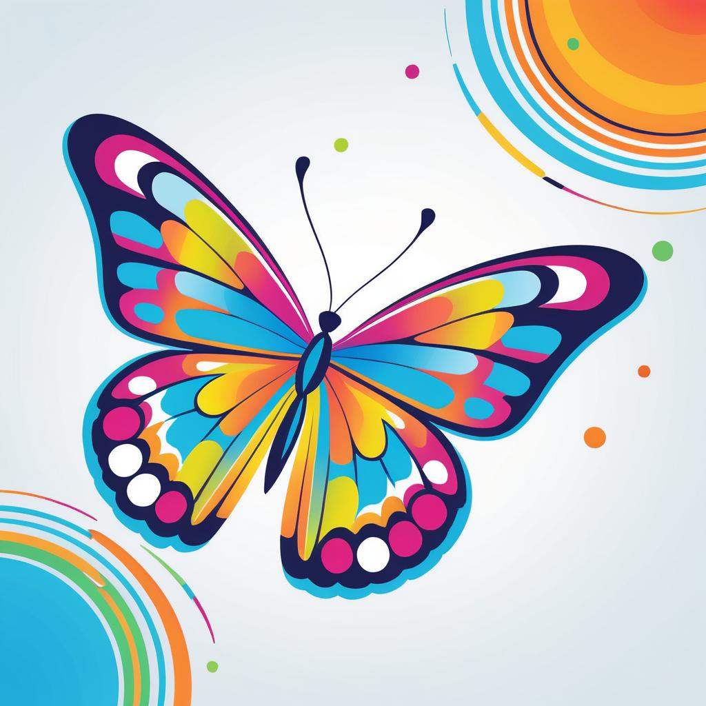 Vibrant Cut and Colorful Butterfly Design