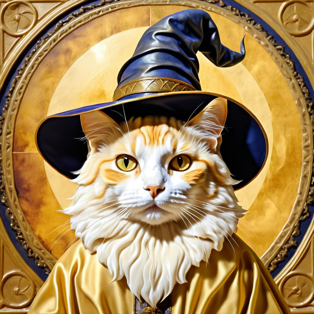 Majestic Cat in Mannerist Wizard Hat