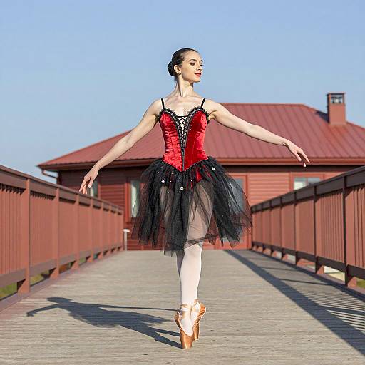Elegant Ballerina in Sunlit Setting