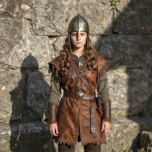 Realistic Viking Warrior Boy Portrait