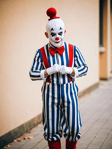 Lifestyle costume photo of Mr. mime. Cosplay clothes