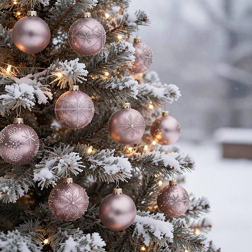Soft Mauve Christmas Tree Magic
