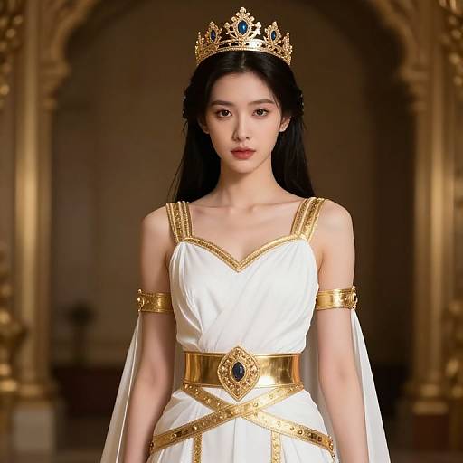 Regal female in white and gold