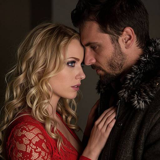 Intense Emotional Couple Close-Up