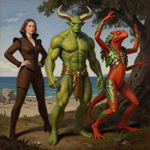 Surreal Trio on Mystical Shore