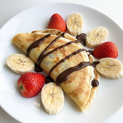 Elegant Crepes with Chocolate and Fruit