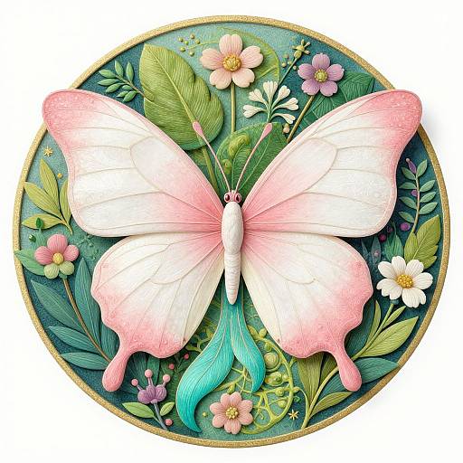 Butterfly Mandala with Nature Harmony
