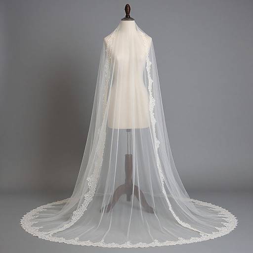 Elegant Ivory Lace Bridal Veil