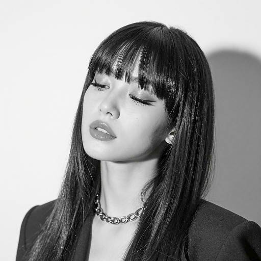 Monochrome Portrait of Elegant Woman