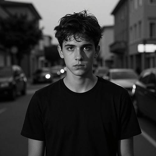Moody Black and White Urban Portrait