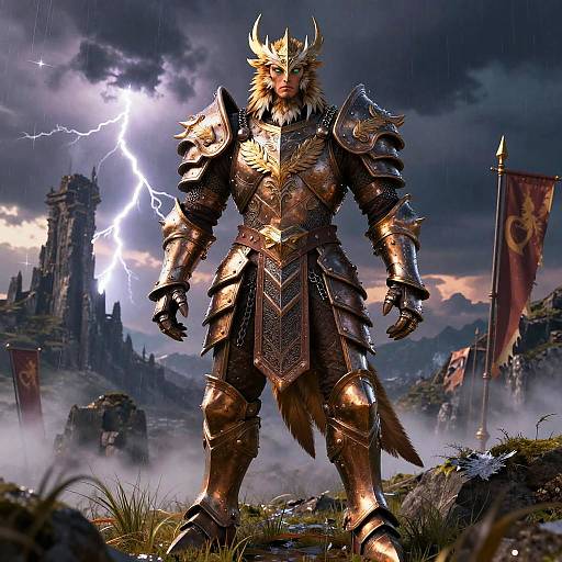 Armored Gryphon Paladin on Highland Ridge