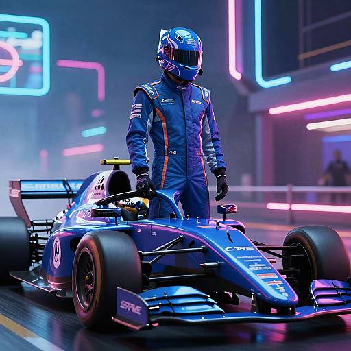 Futuristic Racer in Neon City