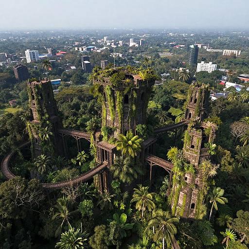 Ancient Jungle Canopy Ruins Landscape