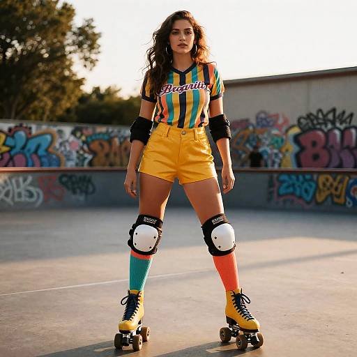 70s Roller Derby Outfit at Outdoor Rink