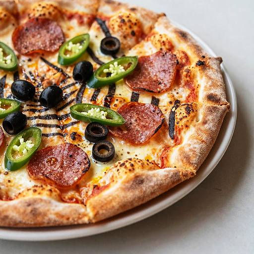 Zebra Striped Pizza Close-Up