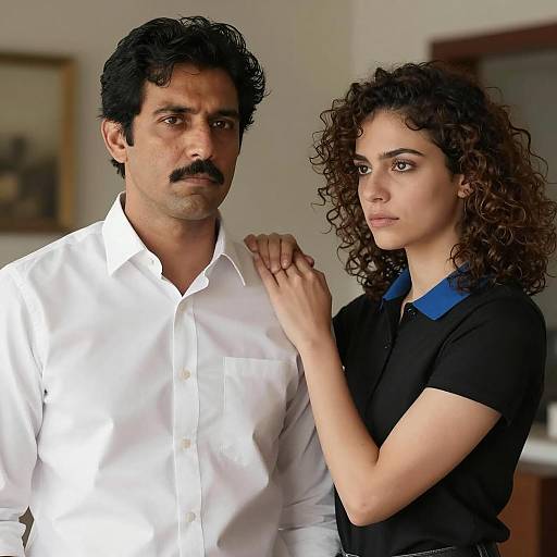 Serious Connection in Warm Lighting