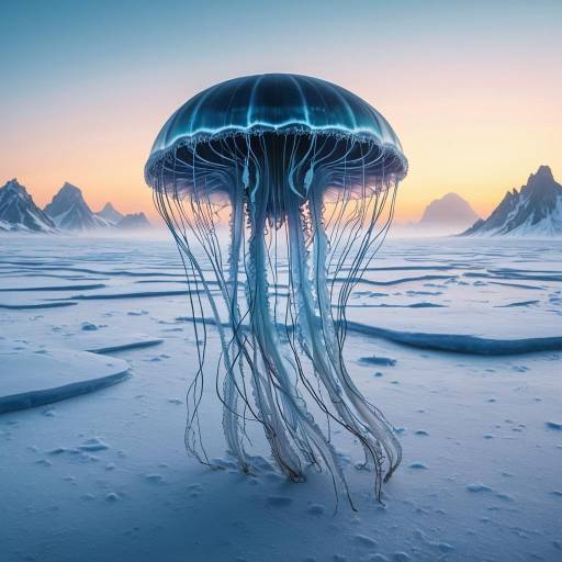 Alien Jellyfish on Frozen Winter Planet