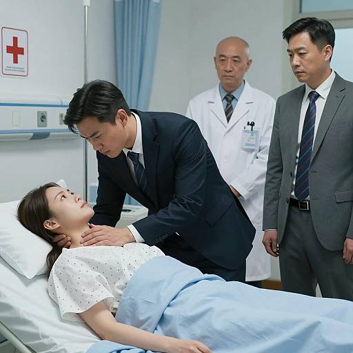 Tense Moment in Hospital Room Scene