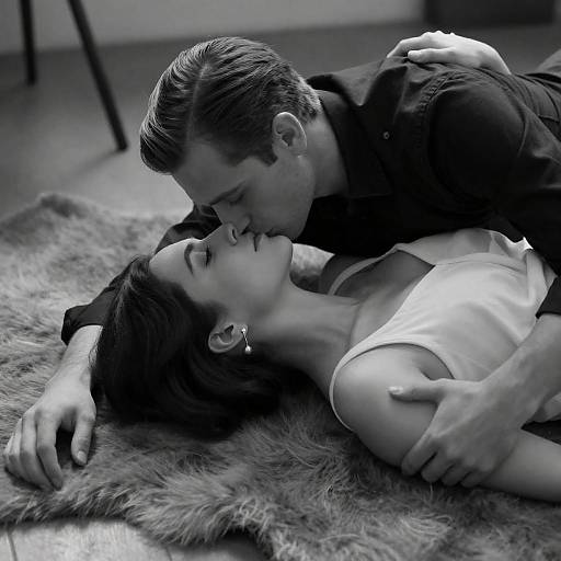 Intimate Black and White Couple Photograph