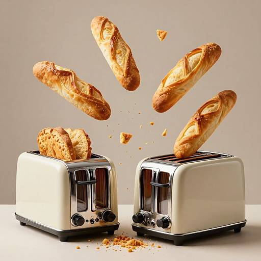 Surreal Golden Baguette Levitation