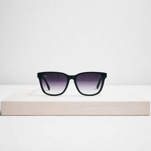 Black Retro Sunglasses on White Platform
