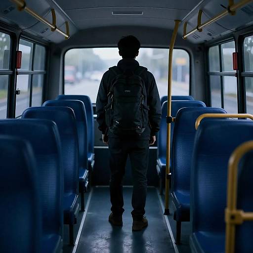 Mysterious Journey: A Bus at Night