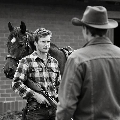 Rustic Black and White Portrait of Two Men