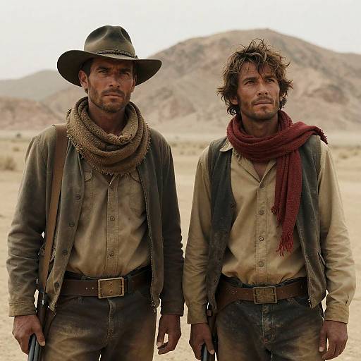 Two Western Men in Desert Landscape